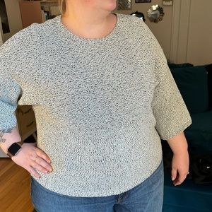 Light Blue 3/4 Sleeve Sweater